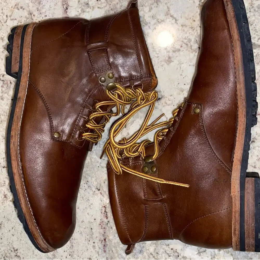 Rachel Comey $400 Mens Burnside Trench Boot Saddle Brown Leather EUC 8 EU41